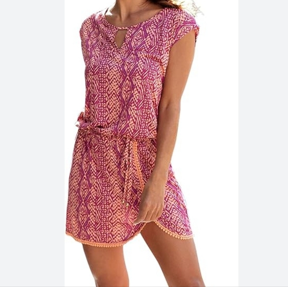 LASCANA Crochet Hem Summer Mini Dress - Picture 2 of 3